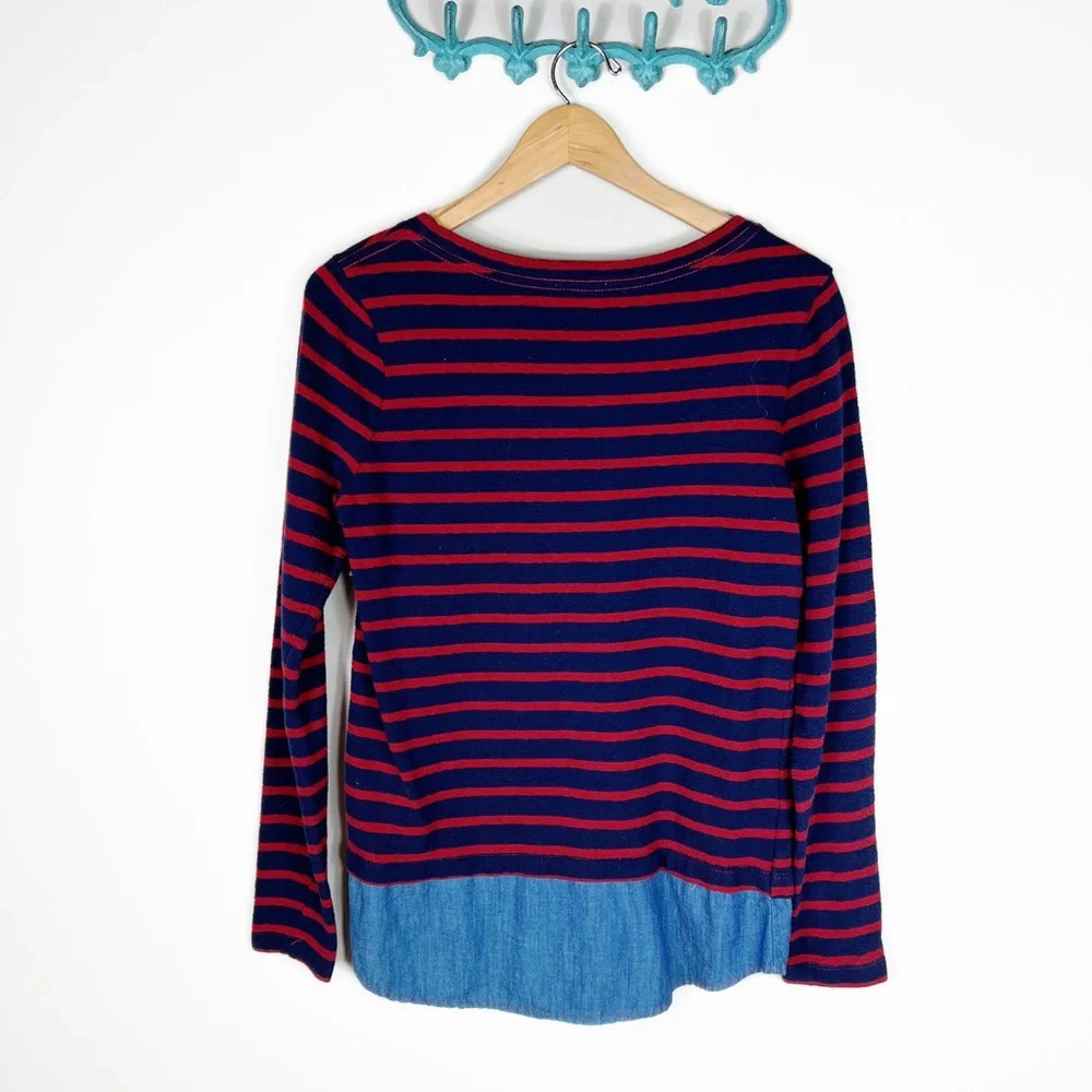 Joie Marilina Striped Layered Crew Pullover
